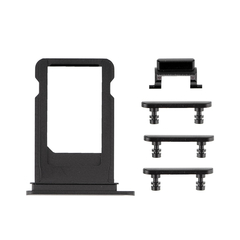 Replacement for iPhone 7 Side Buttons Set with SIM Tray - Jet Black