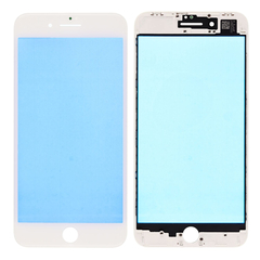 Replacement for iPhone 8 Plus Front Glass Lens with Supporting Frame - White
