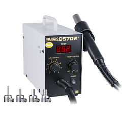 QUICK 857DW+ Lead Free Adjustable Hot Air Heat Gun With Helical Wind Rework Soldering Station 220V