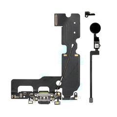 Charging Dock Flex Cable with Home Button Return Solution for iPhone 7 Plus, Color: Black