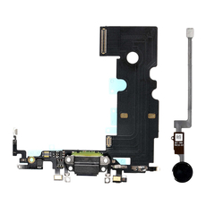 New Charging Dock Flex Cable with Home Button Return Solution for iPhone 8, Color: Black