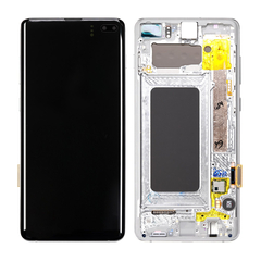 Replacement for Samsung Galaxy S10 Plus OLED Screen Digitizer Assembly with Frame - Prism White