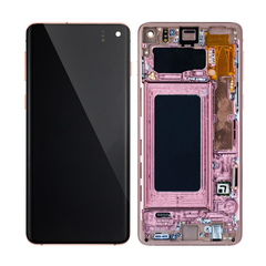Replacement for Samsung Galaxy S10 OLED Screen Digitizer Assembly with Frame - Flamingo Pink