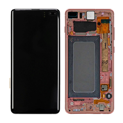 Replacement for Samsung Galaxy S10 Plus OLED Screen Digitizer Assembly with Frame - Flamingo Pink