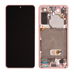 Replacement for Samsung Galaxy S21 OLED Screen Assembly with Frame - Pink