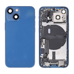 Replacement for iPhone 13 Mini Back Cover Full Assembly - Blue, Quality Grade: After Market, Verison : International Version 