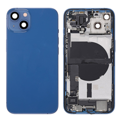 Replacement for iPhone 13 Back Cover Full Assembly - Blue, Condition: After Market, Version: International Version 
