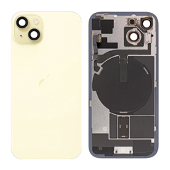 Replacement For iPhone 15 Back Cover Glass With Back Panel Frame-Yellow