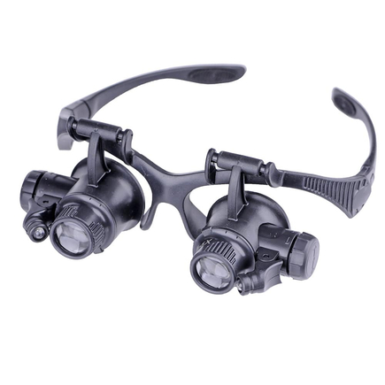 Ldyso Magnifying Glass 10x 15x 20x 25x Head And Eye Type With Two Led  Lights Magnifying Glass 