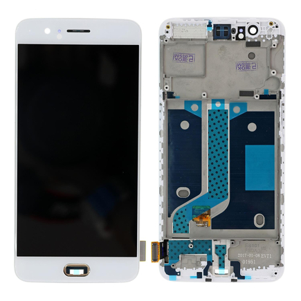 Replacement for OnePlus 5 LCD Screen Digitizer Assembly With Front Housing - White