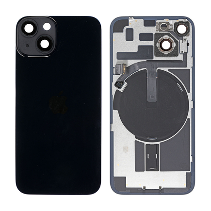 Replacement for iPhone 14 Back Cover Glass with Back Panel Frame - Midnight