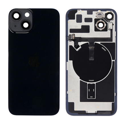 Replacement for iPhone 14 Plus Back Cover Glass with Back Panel Frame - Midnight