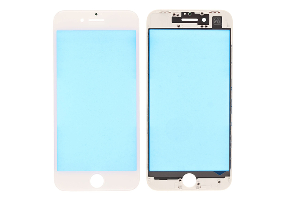 Replacement for iPhone 8 Front Glass Lens with Supporting Frame - White