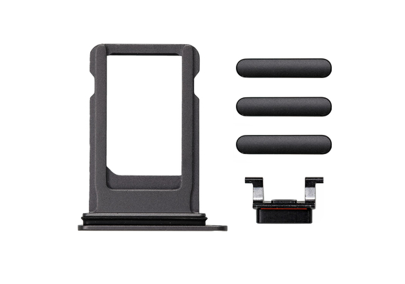 Replacement for iPhone 8/SE 2nd/SE 3rd Side Buttons Set with SIM Tray - Black