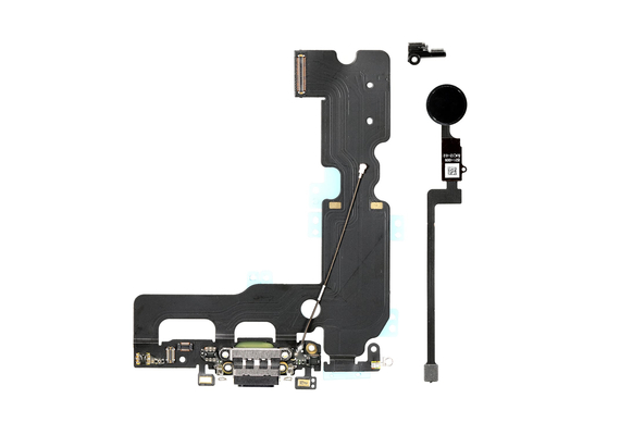 Charging Dock Flex Cable with Home Button Return Solution for iPhone 7 Plus, Color: Black