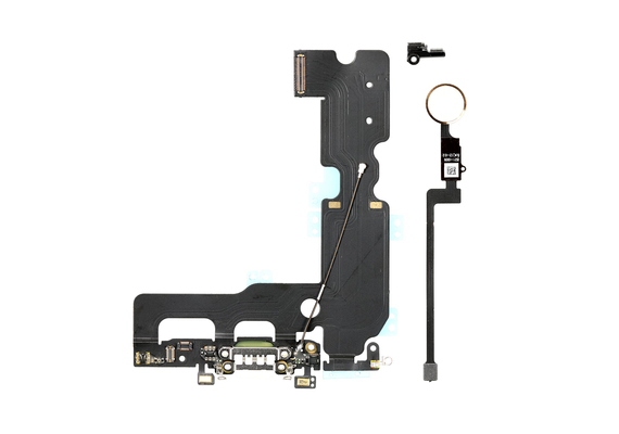 Charging Dock Flex Cable with Home Button Return Solution for iPhone 7 Plus, Color: Gold