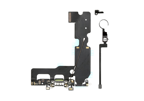 Charging Dock Flex Cable with Home Button Return Solution for iPhone 7 Plus, Color: Silver
