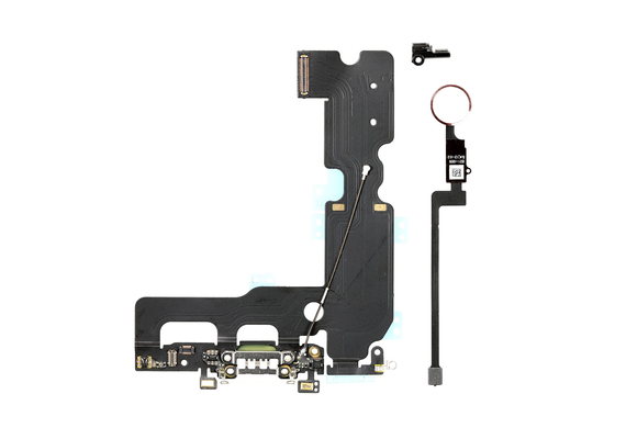 Charging Dock Flex Cable with Home Button Return Solution for iPhone 7 Plus, Color: Rose