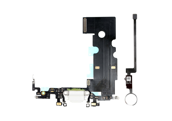 New Charging Dock Flex Cable with Home Button Return Solution for iPhone 8, Color: Silver