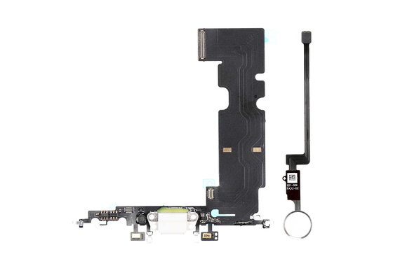 New Charging Dock Flex Cable with Home Button Return Solution for iPhone 8 Plus, Color: Silver