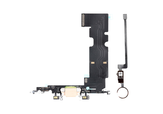 New Charging Dock Flex Cable with Home Button Return Solution for iPhone 8 Plus, Color: Gold