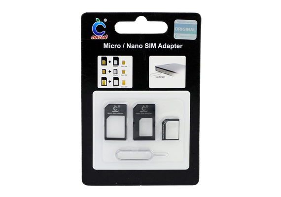 Micro / Nano SIM Adapter, Color: Black