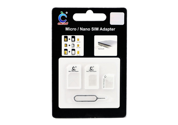 Micro / Nano SIM Adapter, Color: White