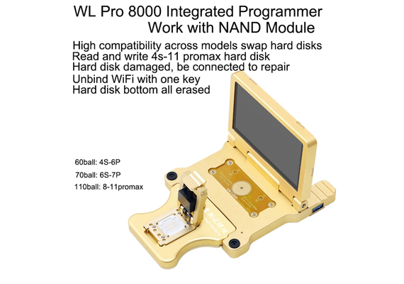 WL Pro 8000 Integrated programmer for Battery Test Light Sensor Restorer NAND Read Write, Condition: 70ball Module