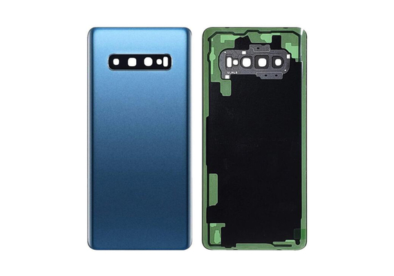 Replacement for Samsung Galaxy S10 Plus Battery Door with Camera Glass - Prism Blue