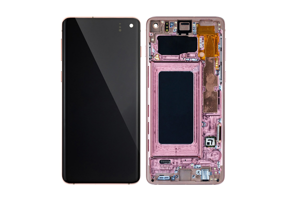 Replacement for Samsung Galaxy S10 OLED Screen Digitizer Assembly with Frame - Flamingo Pink