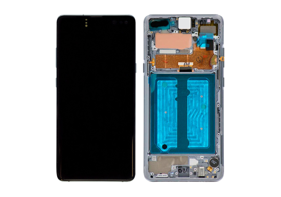 Replacement for Samsung Galaxy S10 5G OLED Screen Digitizer Assembly with Frame - Crown Silver