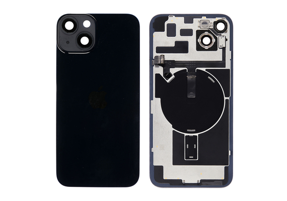 Replacement for iPhone 14 Plus Back Cover Glass with Back Panel Frame - Midnight