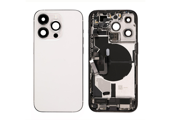 Replacement for iPhone 14 Pro Max Back Cover Full Assembly - Silver, Version: US 5G, Option: After Market