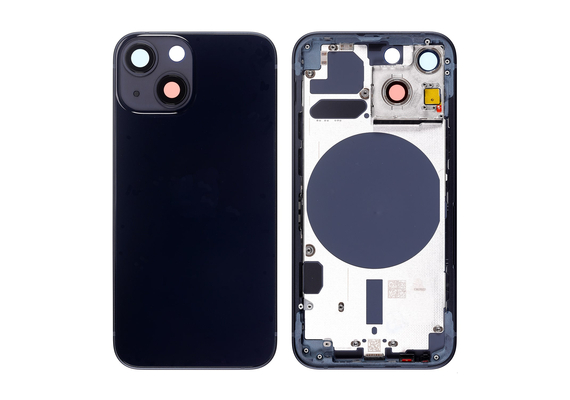 Replacement For iPhone 13 Mini Rear Housing with Frame - Midnight, Quality Grade: After Mafket, Verison :  US 5G Version  