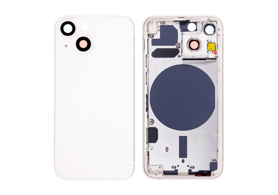 Replacement For iPhone 13 Mini Rear Housing with Frame - Starlight, Quality Grade: After Mafket, Verison :  US 5G Version  