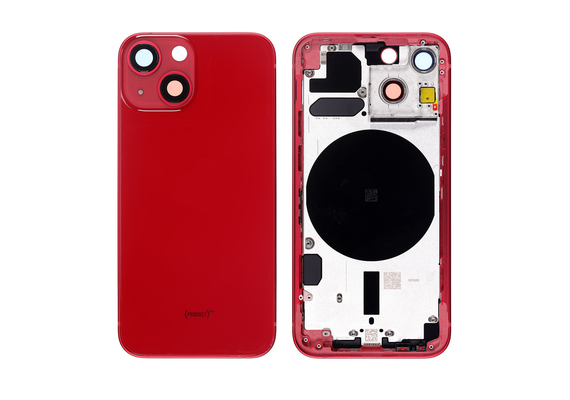 Replacement For iPhone 13 Mini Rear Housing with Frame - Red, Quality Grade: After Mafket, Verison : International Version 