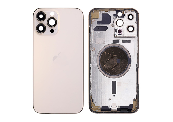 Replacement For iPhone 13 Pro Max Rear Housing with Frame - Gold, Condition: After Market, Verison : US 5G Version  