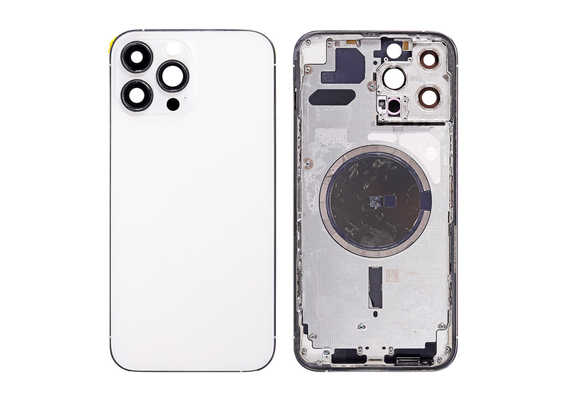Replacement For iPhone 13 Pro Max Rear Housing with Frame - Silver, Condition: After Market, Verison : US 5G Version  