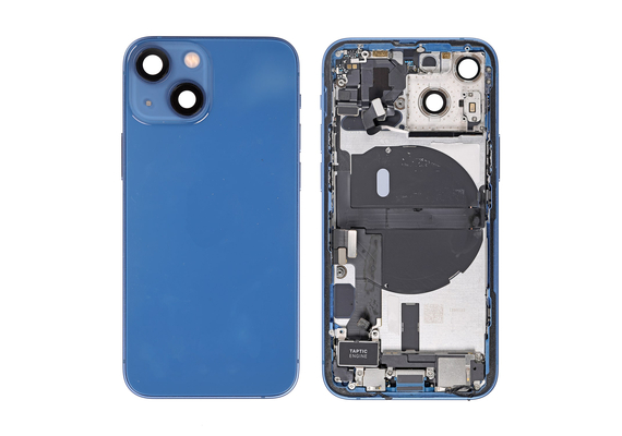 Replacement for iPhone 13 Mini Back Cover Full Assembly - Blue, Quality Grade: Original New , Verison : International Version 