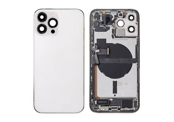 Replacement for iPhone 13 Pro Max Back Cover Full Assembly - Silver, Condition: After Market, Version: US 5G Version  
