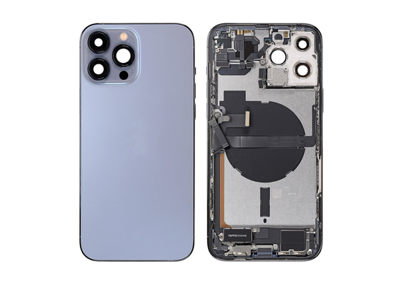 Replacement for iPhone 13 Pro Max Back Cover Full Assembly - Sierra Blue, Condition: Original New , Verison : International Version