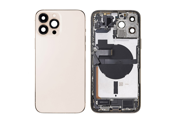 Replacement for iPhone 13 Pro Max Back Cover Full Assembly - Gold, Condition: After Market, Version: US 5G Version  