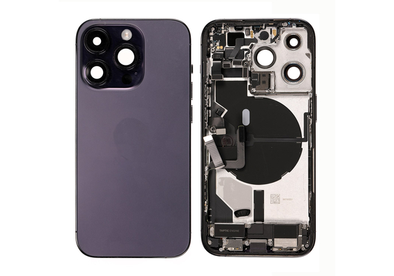 Replacement for iPhone 14 Pro Back Cover Full Assembly - Deep Purple, Version: International , Option: Original New