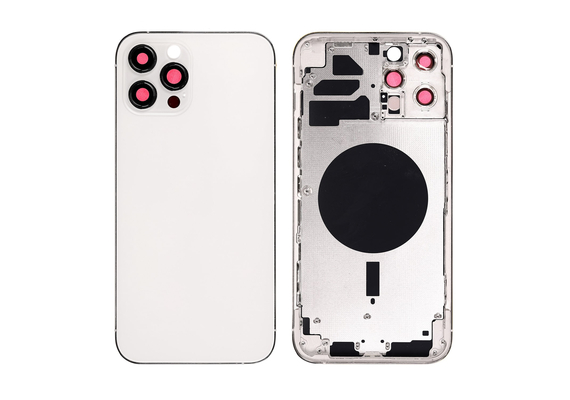 Replacement For iPhone 12 Pro Max Rear Housing with Frame - Silver, Condition: Original New , Version: US 5G Version 