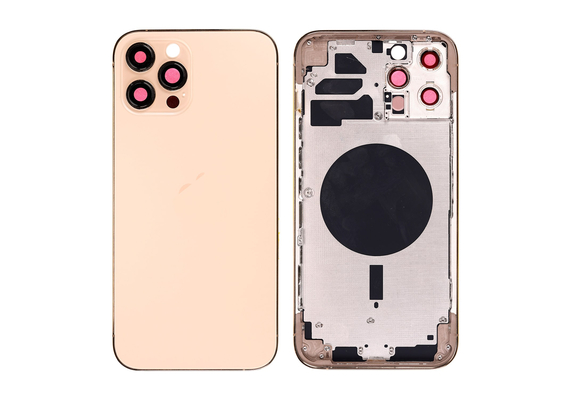 Replacement For iPhone 12 Pro Max Rear Housing with Frame - Gold, Condition: Original New , Version: US 5G Version 