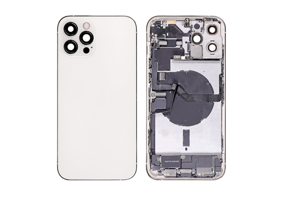 Replacement for iPhone 12 Pro Max Back Cover Full Assembly - Silver, Condition: After Market, Version: US 5G Version 