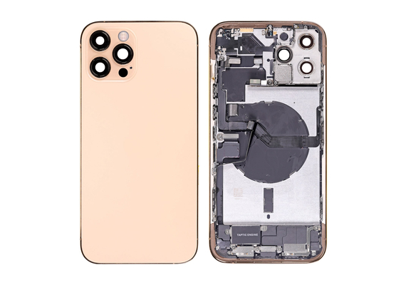 Replacement for iPhone 12 Pro Max Back Cover Full Assembly - Gold, Condition: After Market, Version: US 5G Version 
