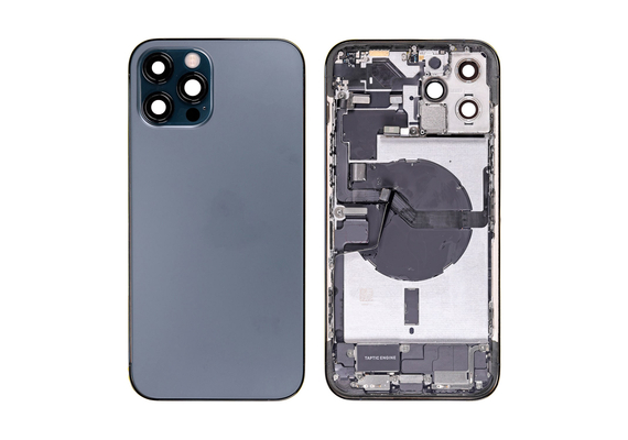 Replacement for iPhone 12 Pro Max Back Cover Full Assembly - Pacific Blue, Condition: After Market, Version: US 5G Version 