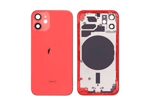 Replacement For iPhone 12 Mini Rear Housing with Frame - Red