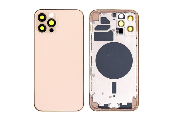 Replacement For iPhone 12 Pro Rear Housing with Frame - Gold, Condition: Original New, Version: International Version 